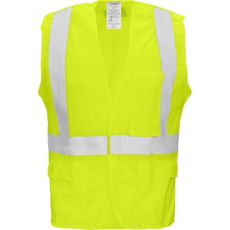 Breakaway Safety Vest Class 2  W/ 2 Reflective Tape (Lime/Large)